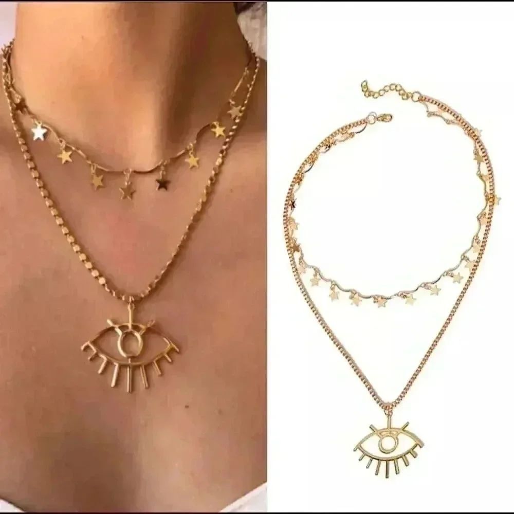 Amazing open Evil Eye necklace